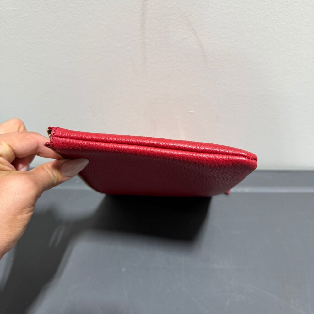 Gucci Red Leather Bamboo Clutch - Picture 4 of 6